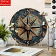 thumbnail image 4 of HELLOYOUNG Round Wall Decor Nautical Compass Bohemian Wall Art, Flat Printed Wooden Home Decor for Bar Cafe, Holiday Gift for Halloween Christmas, 4 of 6