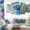 thumbnail image 3 of Design Art Beautiful Peacock Watercolor Canvas Print, 3 of 3