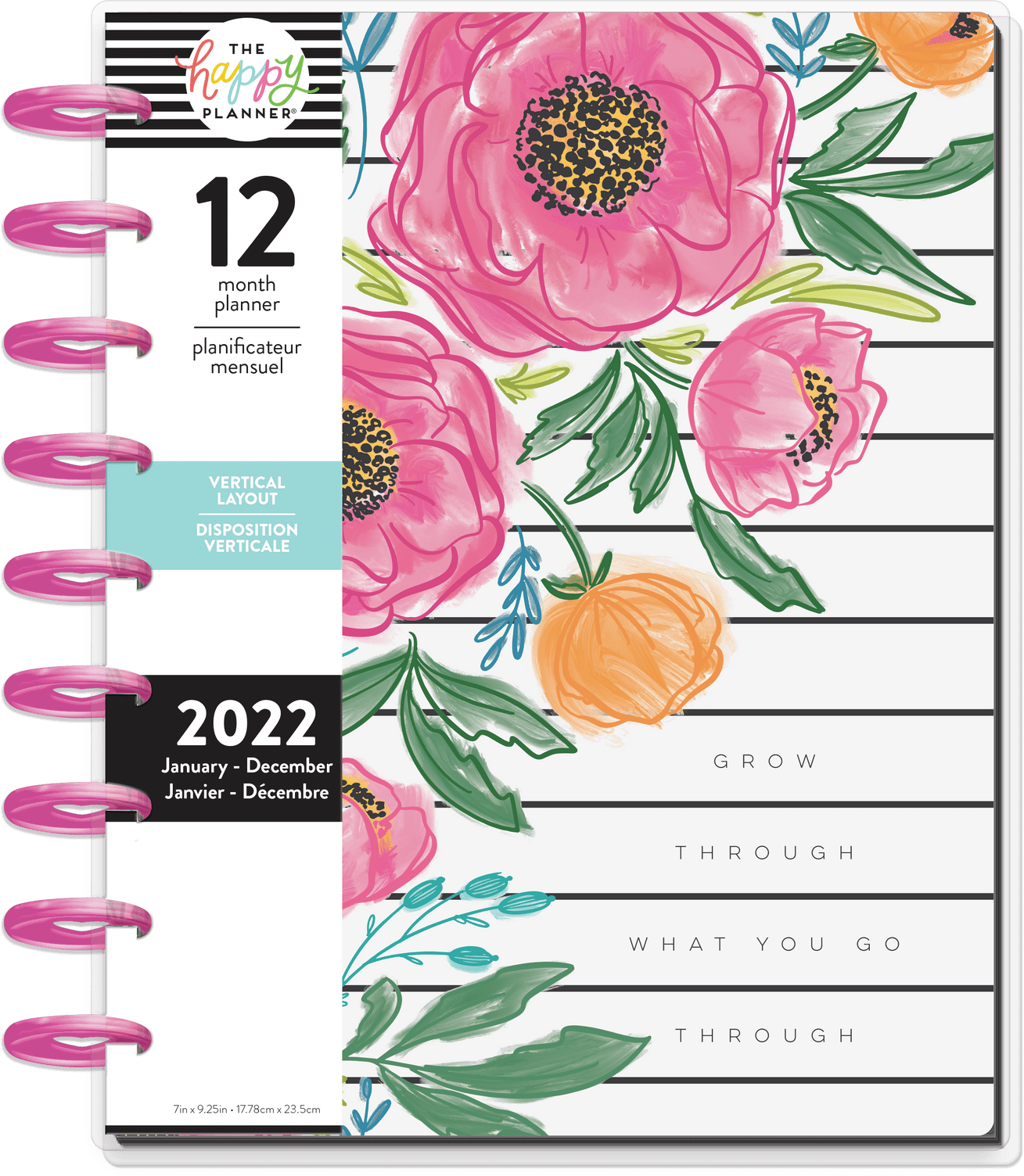 The Happy Planner Colorful Florals Classic 12M Planner, January 2022-December 2022