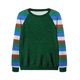 thumbnail image 5 of Moda mujer Casaul Print Plus manga larga Patchword O-cuello camiseta blusa Fridja  hkj3310, 5 of 5