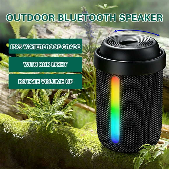 PEONAVET The Speak The Speak Wireless Bluetooth Speaker with RGB Light, Portable Water-proof Small Speaker, Ambient Light, Rotating and Increasing Volume