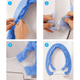 thumbnail image 5 of Funda para asiento de inodoro, con broches, tela de fibra lavable, elástica y fija, almohadillas para asiento de inodoro, fácil instalación y limpieza, 5 of 8