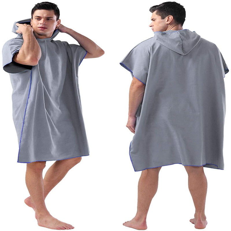 Thick Microfiber Wetsuit Beach Towel Removal Dorsal Changing Robe Surf Poncho 