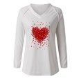 thumbnail image 4 of Pompotops Blouse Décontractée Mode Femme Imprimé Saint-Valentin Manches Longues Col en V, 4 of 4