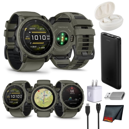 Garmin tactix 8 Tactical Smartwatch 51 mm AMOLED Touchscreen, Titanium Sapphire Cerakote Olive Drab Applied Ballistics Ultralight Multiband GPS LED Flashlight Dive Rated