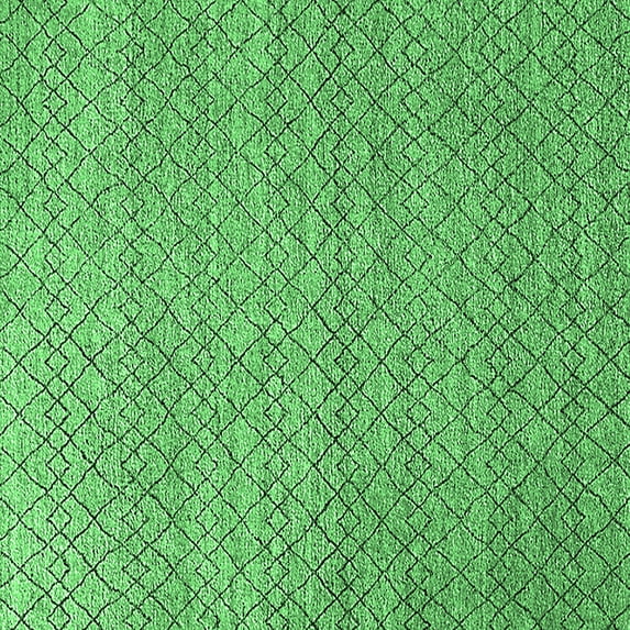 Ahgly Company Indoor Square Solid Emerald Green Modern Area Rugs, 4' Square