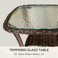 thumbnail image 4 of Outsunny Rattan Coffee Table Outdoor with Storage Shelf, Mix Brown, 4 of 10