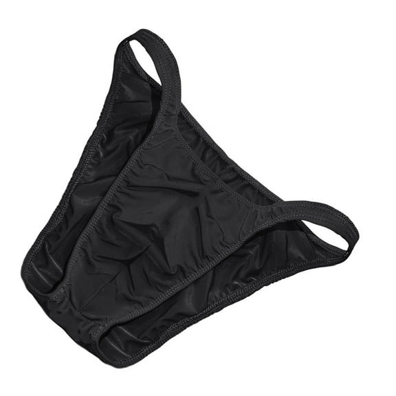 Rohuuque Men's Briefs Underwear Sheer Ice Silk Low Rise Briefs with Snap Button Comfort Underwear Breathable Trunk Black