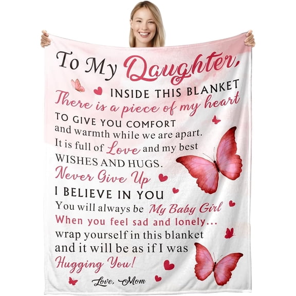Daughter Birthday Gifts from Mom Daughter Gifts Throw Blanket Daughter Gifts from Mom Dad to My Daughter Gifts Birthday Gifts for Daughter Adult Christmas Stocking Stuffers Wedding Graduation Gifts
