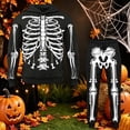 thumbnail image 2 of Mens Halloween Skeleton Print Hoodies Funny Sweatshirts and Pants 2 Pieces Matching Sets Black S, 2 of 5