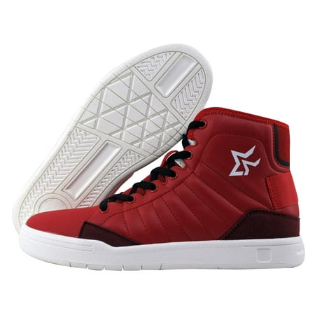 

Divines Devil Men s Shoes Athletic Fashion Casual High Top Sneakers Faux Leather and Suede Red