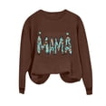 thumbnail image 3 of Sexlip Womens Long Sleeve Sweatshirt MAMA Letter Print Design Soft Fabric Relaxed Silhouette for Daily Lounge Brown L, 3 of 5