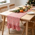 thumbnail image 5 of LIORAGLJ Christmas Table Runner with Ruffled Ends Double-Sided Plaid 13×55in Dining Table Window Decor, 5 of 6