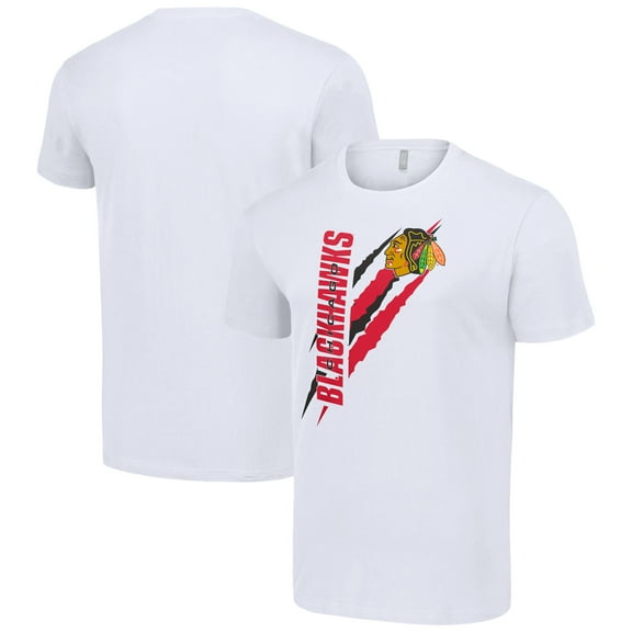 Men's Starter White Chicago Blackhawks Color Scratch T-Shirt