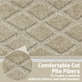 thumbnail image 5 of Pure Era Bullnose Carpet Stair Treads Cover 9" x 30" Classic Pattern Rug Indoor Non Slip Self Adhensive (Set of 14 Pieces,Cream Gray Diamond Trellis), 5 of 11