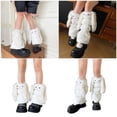 thumbnail image 2 of Yokua Windproof Gaiters for Women Padded Puffer Leg Warmers Covers with Rabbit Ears, 2 of 13