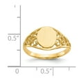 thumbnail image 3 of Solid 14k Yellow Gold Filigree Engravable Monogram Signet Ring Band Size 5, 3 of 6