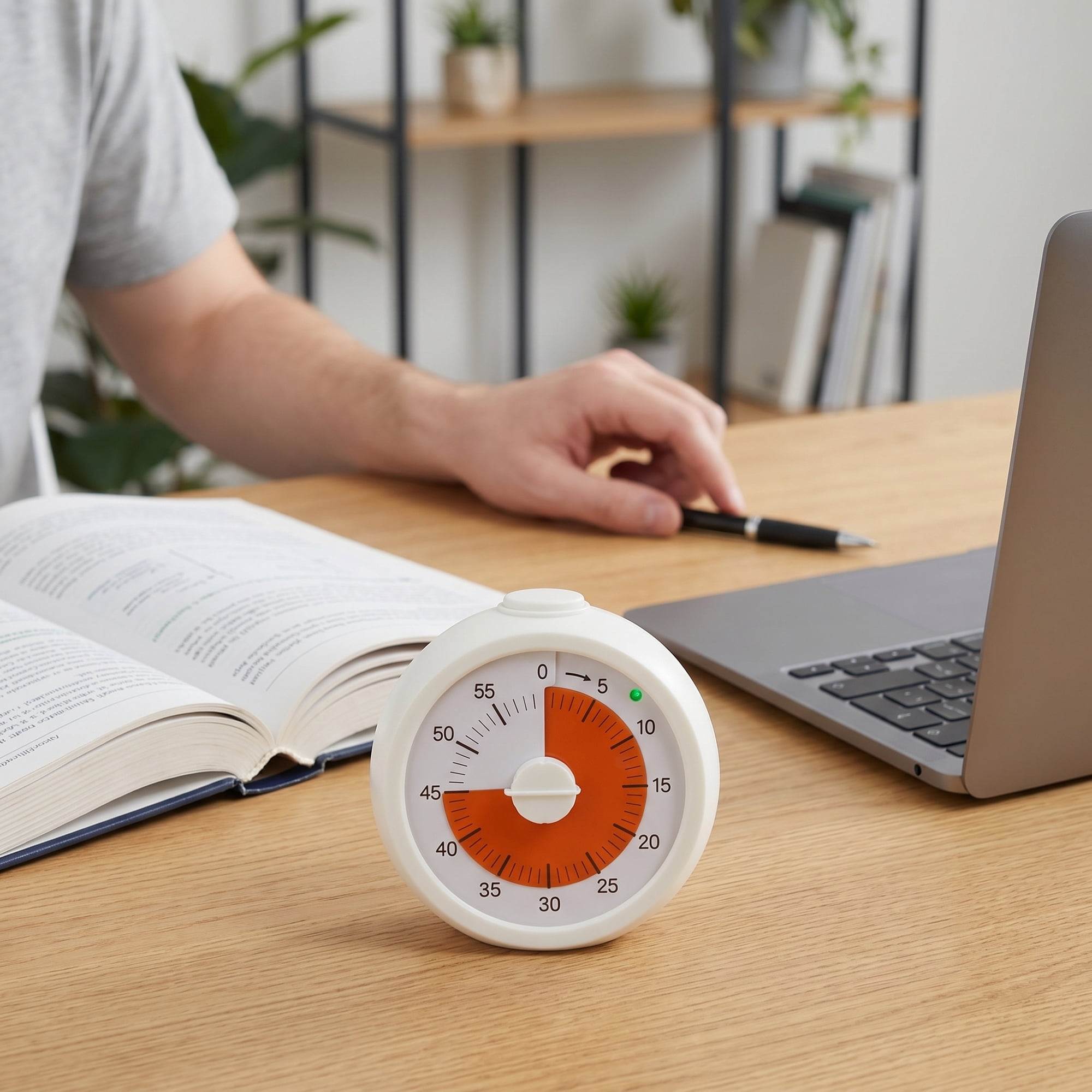 Unique Bargains Simple 60 Minute Timer Digital Visual Timer for Students White Circle