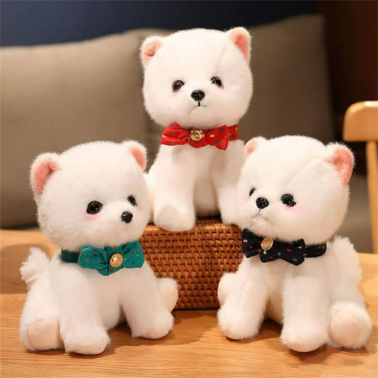 Fluffy White Pomeranian Stuffed Animal Plush Toy