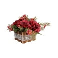 thumbnail image 2 of ToyKingdee Flower Arrangement Artificial Flowers in Pot - Fake Flowers Roses Peonies Hydrangeas in Wooden Vase Potted Artificial Flower Centerpieces for Table Decor, 2 of 6
