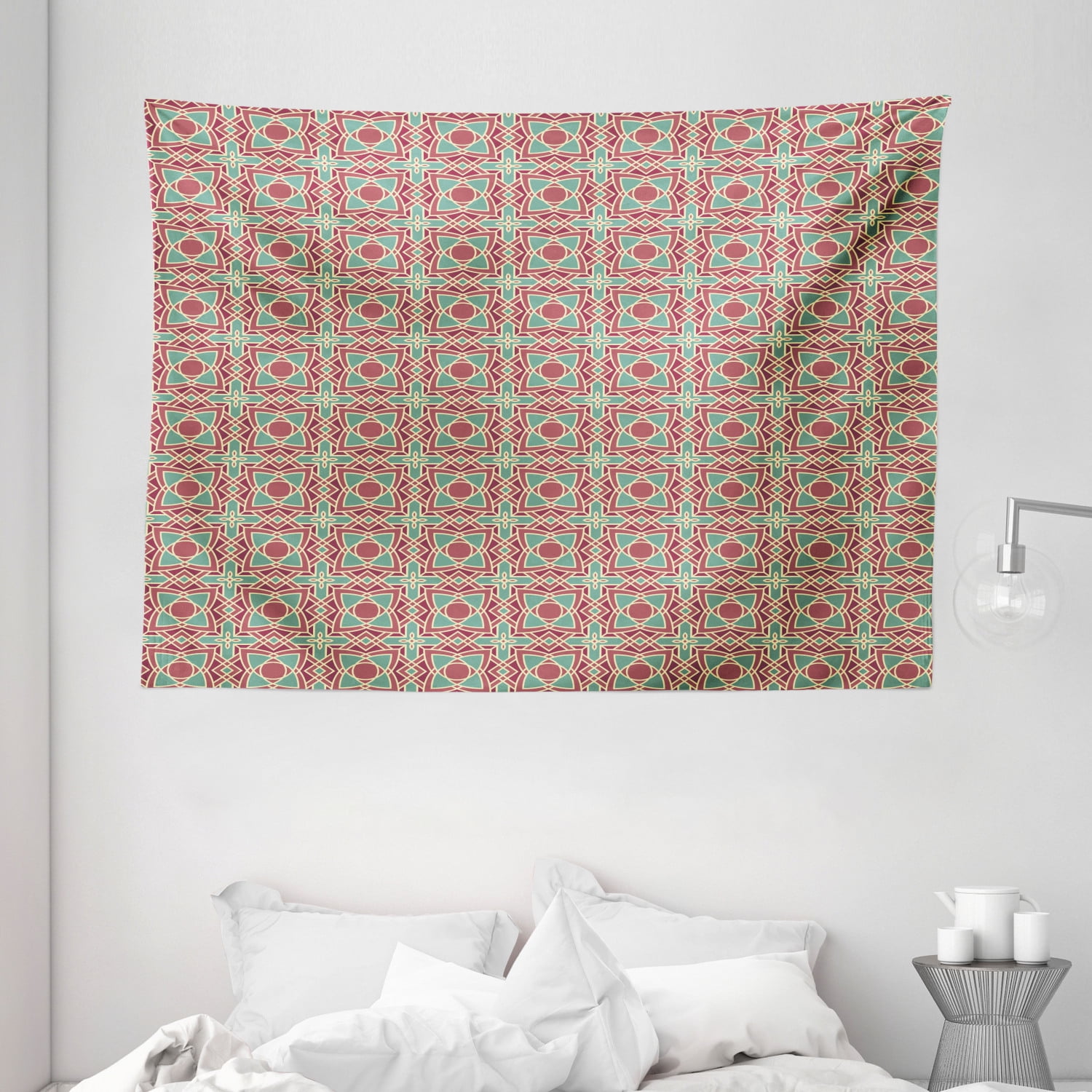 Ethnic Tapestry, Framework with Wide Petals Oriental Nature in Full