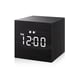thumbnail image 1 of Reloj despertador JALL digital LED con pantalla de hora, madera negra, 1 of 7