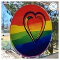 thumbnail image 6 of 11" Rainbow PRIDE Heart Roundel Window Cling Decal, LGBTQ+ Home, Store and Office Decor. Double Sided, Reusable, Made in America., 6 of 8
