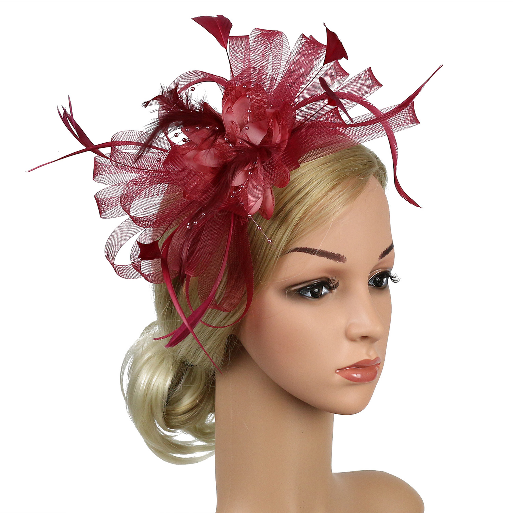 Gwiyeopda Cocktail Party Hat Women Sinamay Fascinator Wedding Church