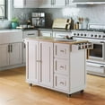 thumbnail image 2 of Pemberly Row Mobile Kitchen Island Cart w/ Wood Drop Leaf Breakfast Bar in White, 2 of 17