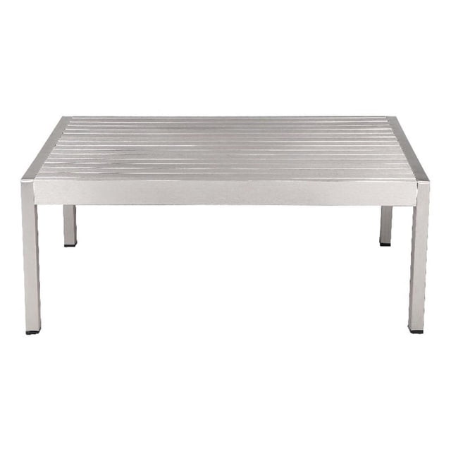 Pemberly Row Table Basse Moderne en Aluminium 12x32 Pouces, Fini Gris