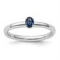 thumbnail image 4 of Auriga Fine Jewelry 925 Sterling Silver Created Sapphire Single Stone Ring for Women Size- 9, 4 of 6