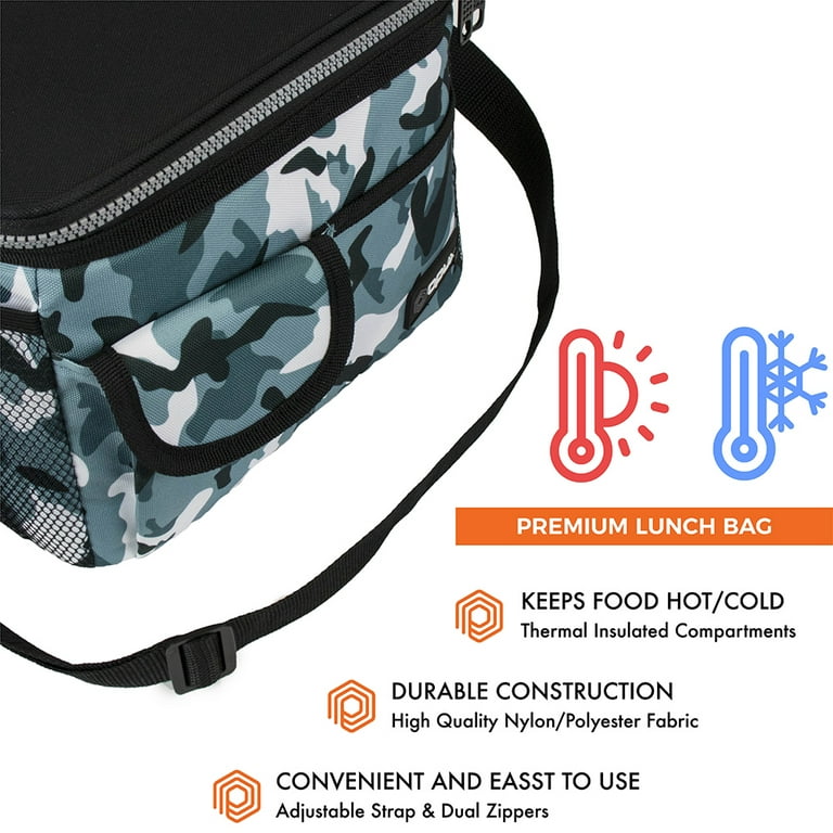 Opux Insulated Lunch Box for Men Women, Leakproof Thermal Lunch Bag Cooler Work Office School, Soft Reusable Lunch Tote with Shoulder Strap, Adult Kid