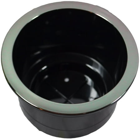Black Cup Holder - Replacement Cup Holder With Black Chrome Lip for Recliners and Sofas