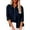 Navy, variant on Womens Blouse Cotton Linen Long Sleeve V-Neck Button Down Shirt Casual Office Work Tops for Ladies Blue XXL