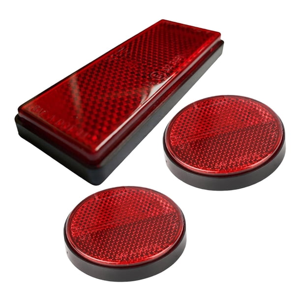 Pegatinas reflectantes de 3 piezas para coches, camiones y motocicletas - Tiras reflectantes rojo