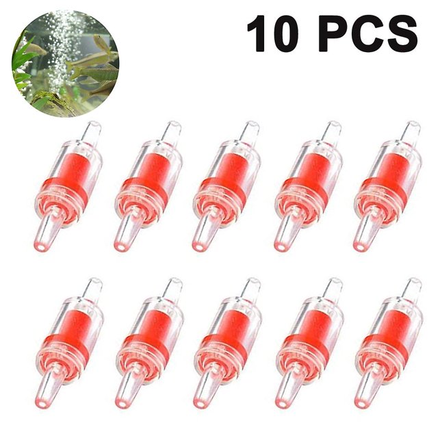 Plastic One Way Non return Check Valves 10pcs Aquarium Air Pump Improve Co2 Dissolution, Non Slip, Replaceable Disc Oxygen Bubbler
