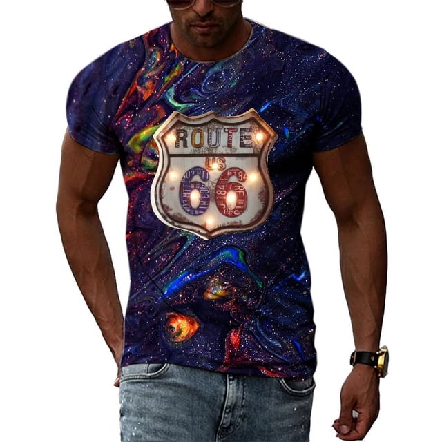 Nouveau Design d'Été Lettres Rétro T-shirt Homme Mode Décontracté Personnalité Hip Hop Harajuku Imprimé Manches Courtes Tee