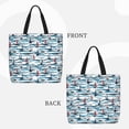 thumbnail image 2 of Honeii Boat In Ocean Print Tote Bag, Reusable Grocery Shopping Bag,Shoulder Bag with Inner Pocket, 2 of 7