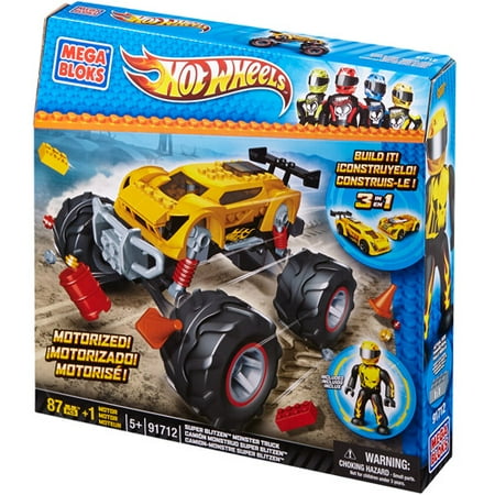 Mega Bloks Hot Wheels Super Blitzen Monster Truck, Yellow