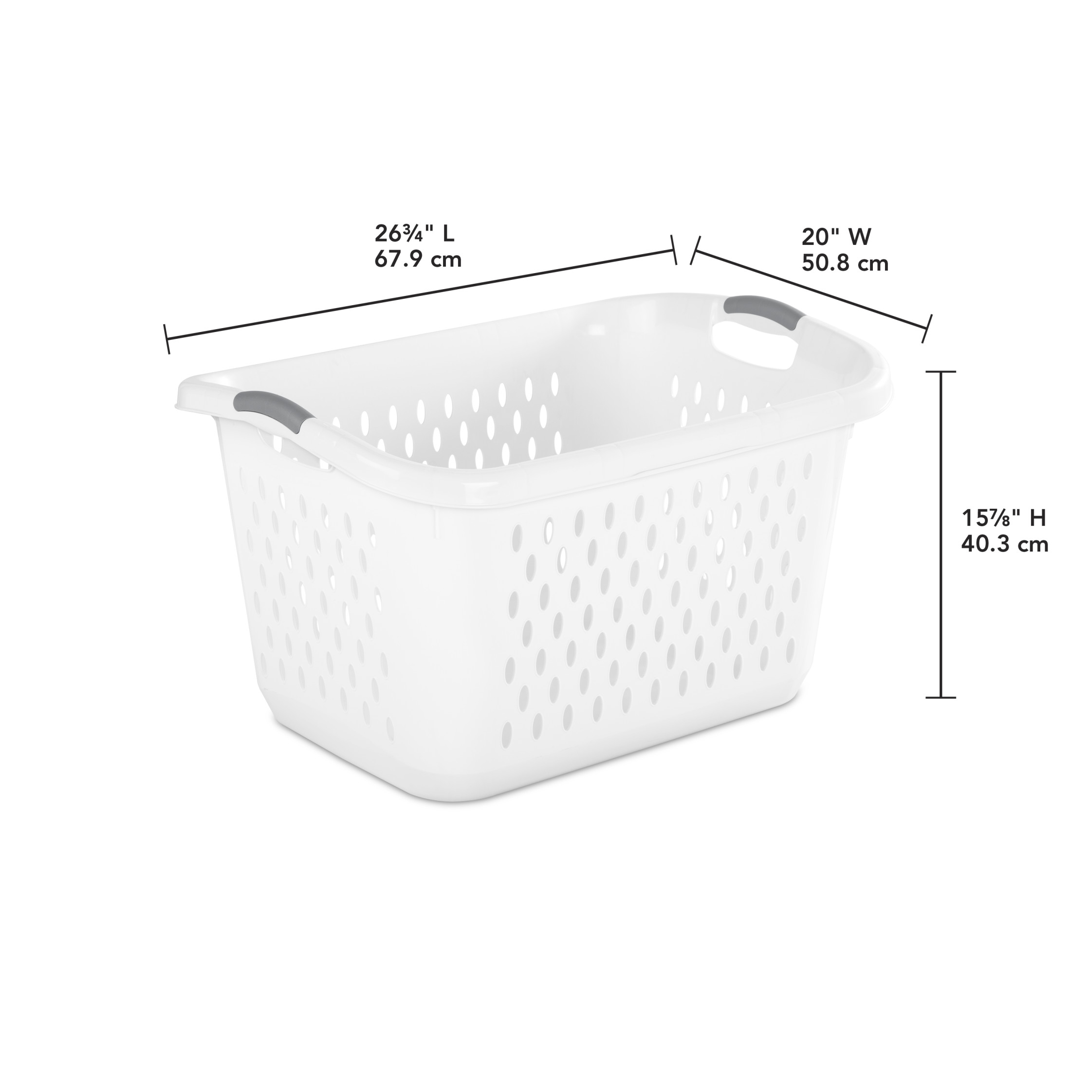 Sterilite 2.7 Bushel Extra-Large Laundry Basket, White photo 2