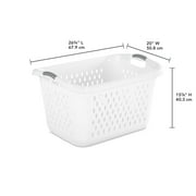 Sterilite Extra Large 2.7 Bushel Plastic Laundry Basket with 2 Carry Handles, White, Adult
