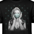 thumbnail image 3 of Teelocity Men's Tattoo Marilyn We the People Pinup Girl in Mask Black Relaxed Fit Short Sleeve Graphic T-Shirt, 3 of 3