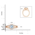 thumbnail image 4 of ANGARA Natural Round 1.6 ct Aquamarine Split Shank Ring with Diamond Halo in 14K Rose Gold for Women (Size-8mm) | March Birthstone, Anniversary, Jewelry Gift for Women | Natural Aquamarine Ring, 4 of 9