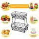 thumbnail image 4 of Cesta De Frutas De 2 Capas Cesta De Almacenamiento De Metal Vegetales Extraíble Sin Tornillos Con Soporte Cesta De Almacenamiento De Cocina Soporte Para Cocina Hotel Fiesta Inevent HA016382-00, 4 of 7