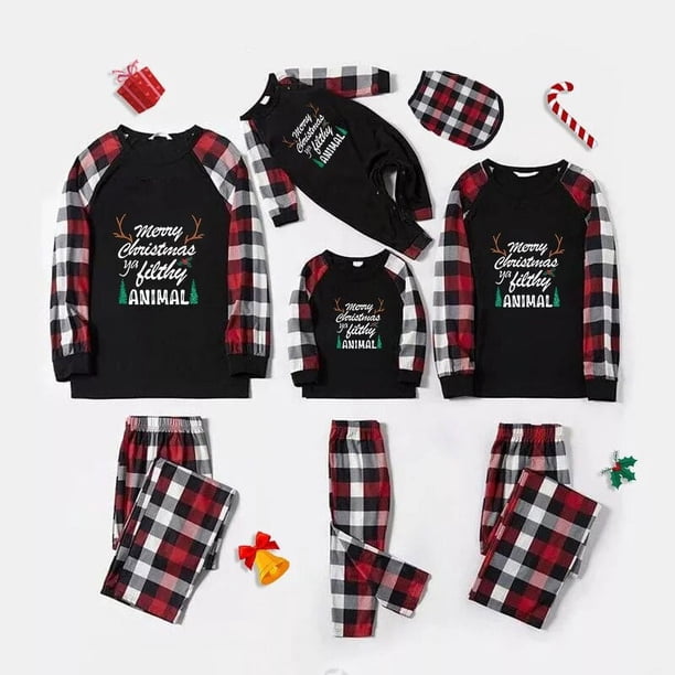 Pijamas familiares de Navidad, conjunto de pijamas a juego de animales sucios, Antler, Feliz Navidad, Ya