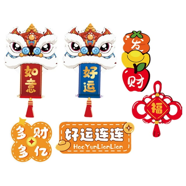Imanes de refrigerador de Año Nuevo Chino, 6 uds., para vacaciones del Festival de Primavera de China Estilo D Macarena Imanes de refrigerador