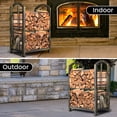 thumbnail image 5 of Amagabeli Durable Traditional Wrought Iron Indoor Log Rack with Tongs, 5 of 9