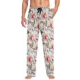thumbnail image 4 of Men's Lightweight Pajama Bottoms Botanical Garden Design Stretch Elastic Waist Side Pockets Spring Fall, 4 of 7