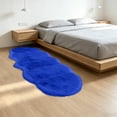 thumbnail image 5 of Lignoak 71In Extra Large Rug, Plush Soft For Bedroom Living Room, Non Slip Thick Washable Blue 50X180Cm, 5 of 6