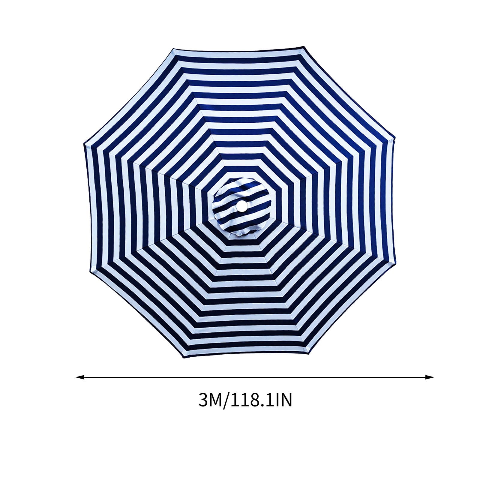 118 Inches 8 Ribs Large Outdoor Patio Umbrella Market Table Umbrella-UV Resistant,190T Heavy-Duty Rainproof Pool Umbrella,Umbrella Replacement Canopy Replacement Top Cover (Frame Not Included)